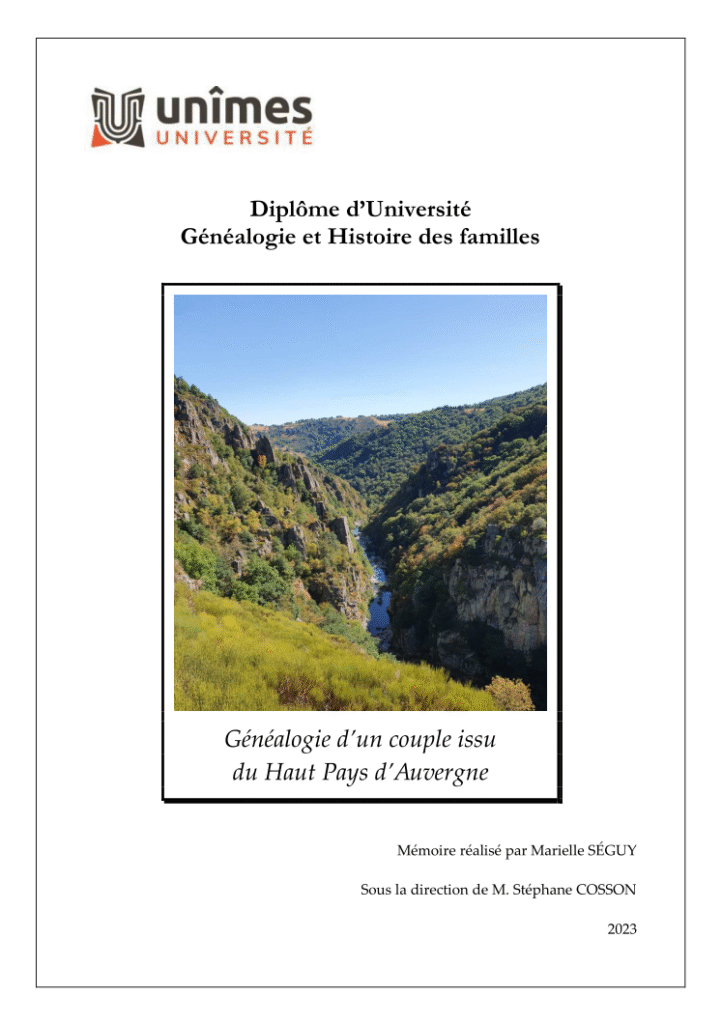 Page couverture Mémoire Universitaire