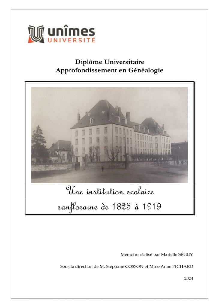 Page couverture Mémoire Universitaire