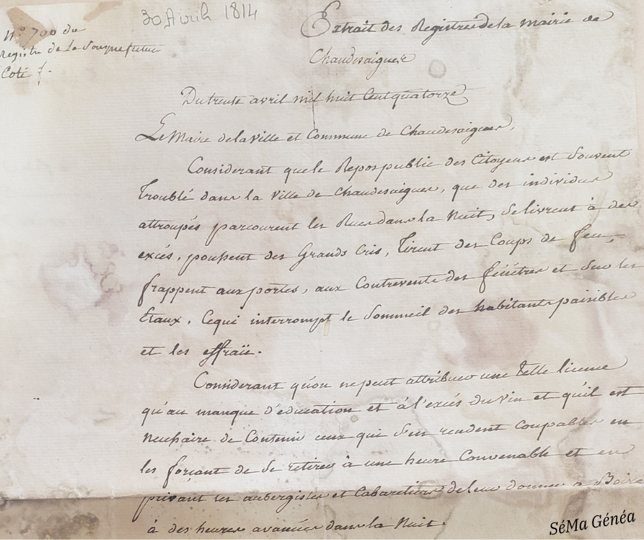 Registre communal 1814