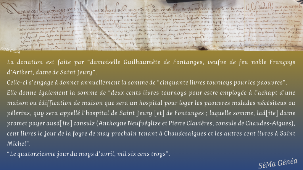 Création de l'hospice 1603